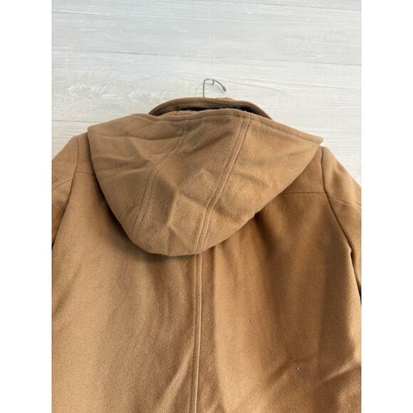 Michael Kors Caramel Beige Tan Brown Hooded Wool Coat with Buckles Size XS 2 - Picture 6 of 8